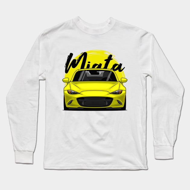 Yellow Miata MX5 ND Long Sleeve T-Shirt by GoldenTuners